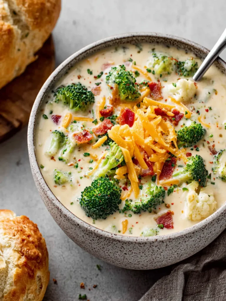 Broccoli Cauliflower Cheddar Cheese Soup (Stovetop & Instant Pot) First Image