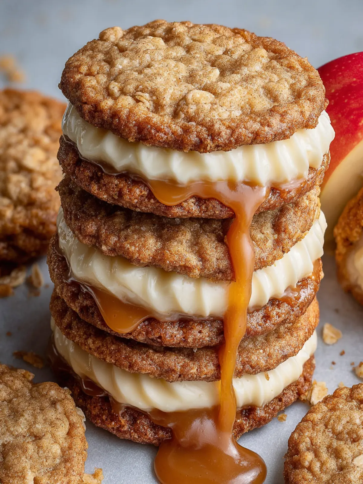 Oatmeal Sandwich Cookies with Apple Cider Caramel Cream First Image