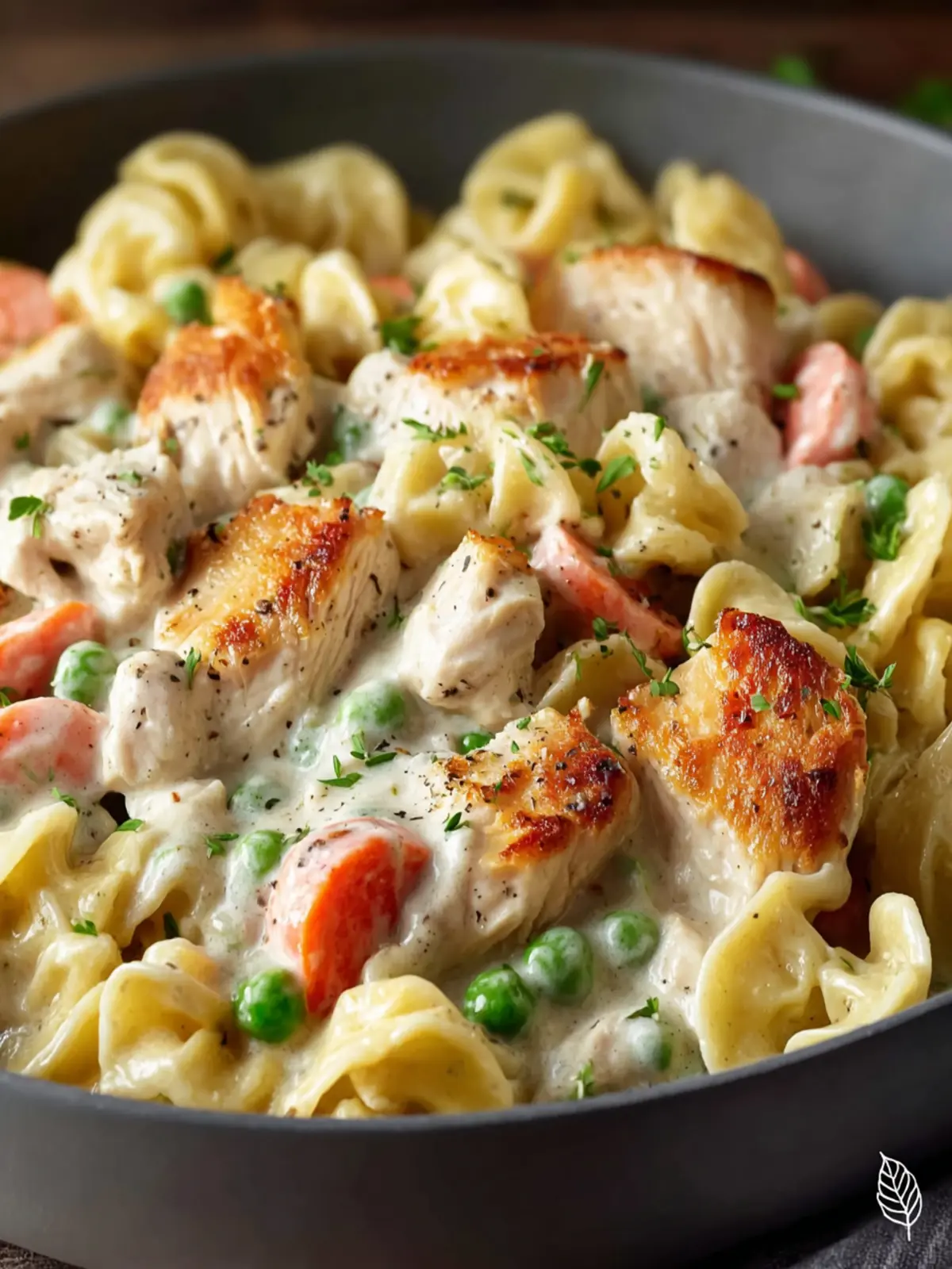 Easy Chicken Pot Pie Noodle Skillet – One Pan Dinner! First Image