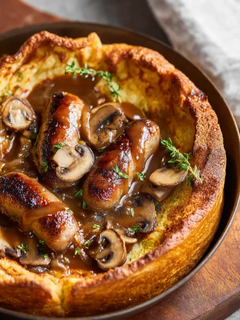 Paleo Toad in the Hole with a Mushroom Onion Gravy First Image