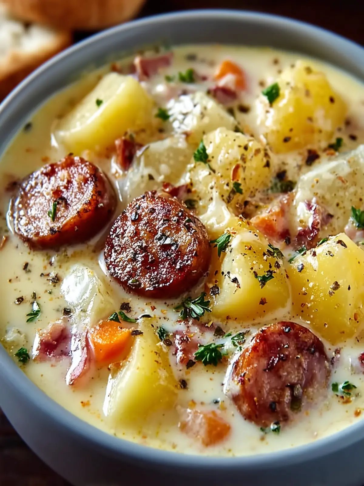 Creamy Hearty Potato and Sausage Chowder for Cozy Nights First Image
