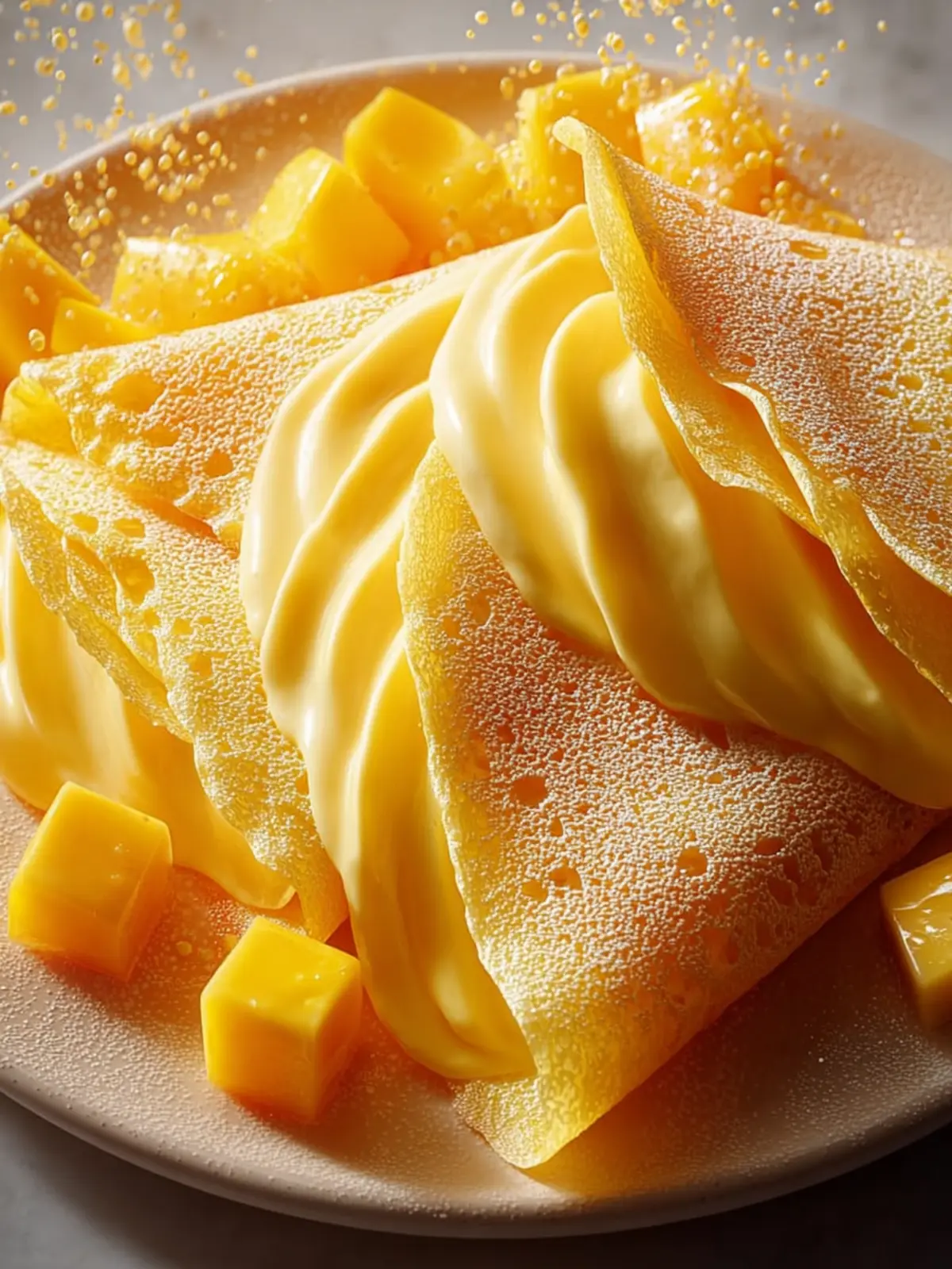 Mango Cream Crepe Pillows: Soft, Fruity Dessert Clouds Bursting with Tropical Flavor First Image