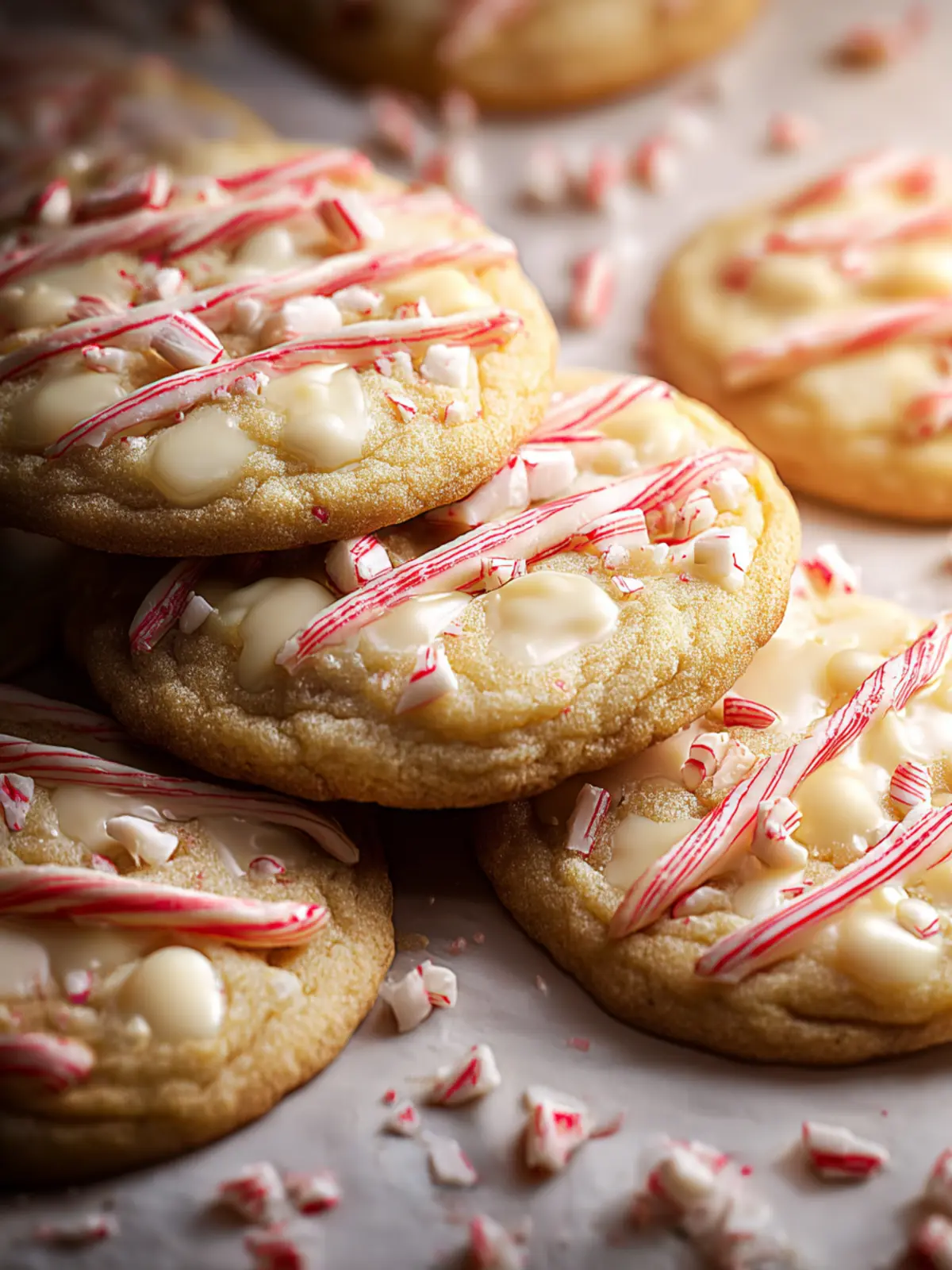 Irresistible White Chocolate Candy Cane Cookies Recipe First Image