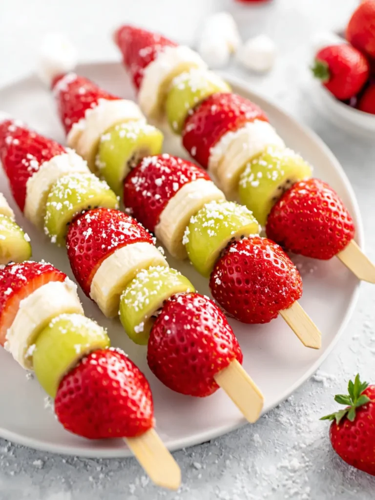 Grinch Holiday Fruit Kabobs First Image