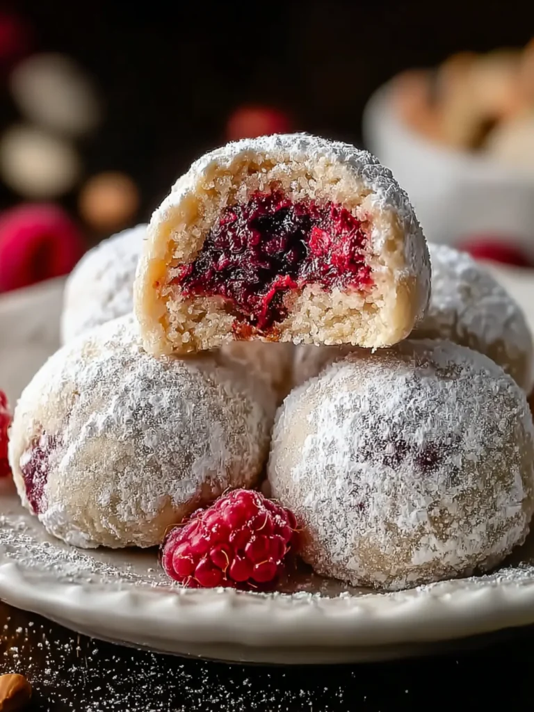 Raspberry Filled Almond Snowball Cookies: An Incredible Ultimate Guide First Image