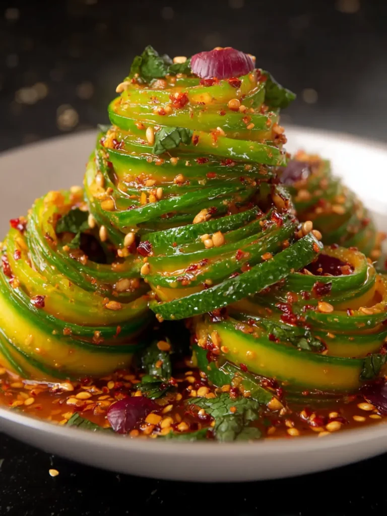 Spicy Spiral Cucumber Salad First Image