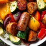 10 Minute Air Fryer Chicken Sausage and Veggies First Image