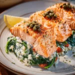 Stuffed Salmon with Spinach, Capers, and Greek Yogurt First Image