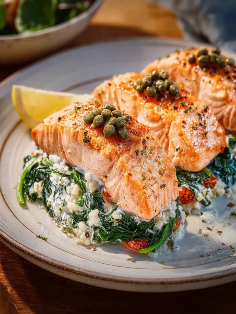 Stuffed Salmon with Spinach, Capers, and Greek Yogurt First Image
