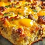 The Best Sausage Egg and Biscuit Breakfast Casserole First Image