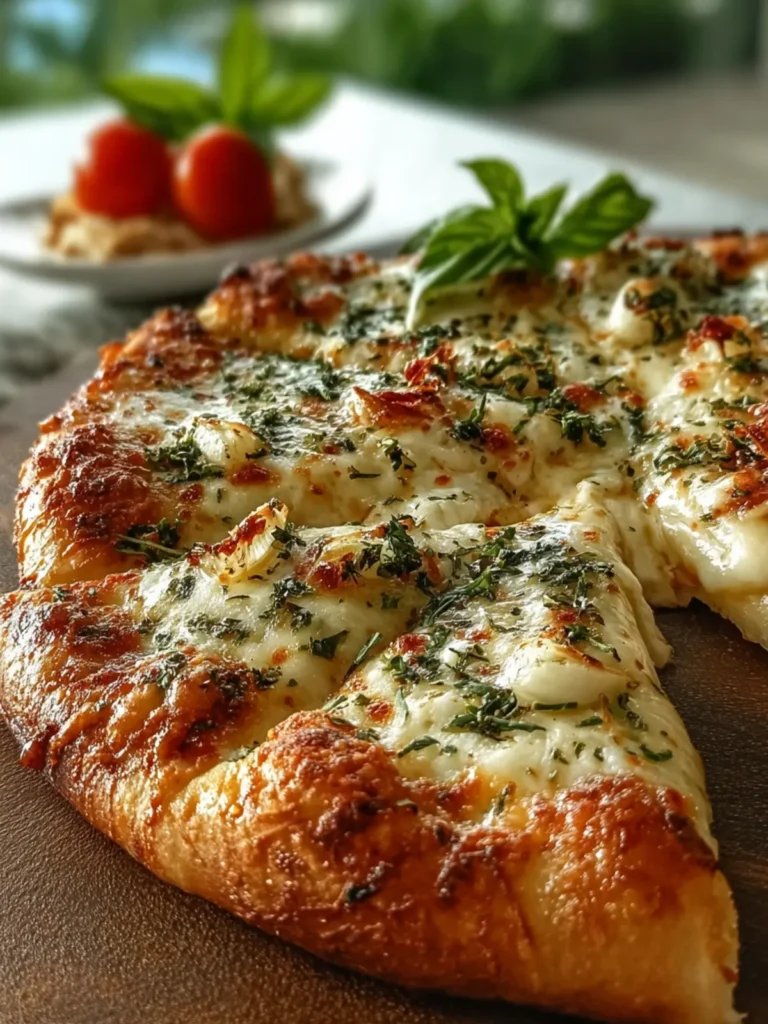 Cheesy Basil and Garlic Pizza First Image