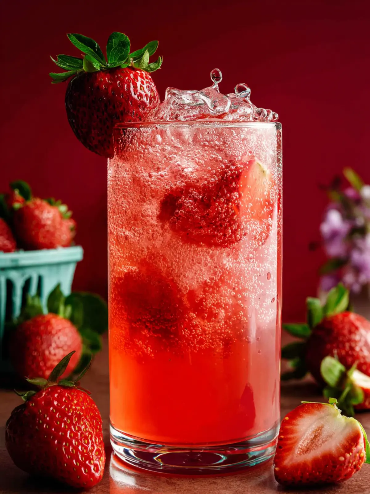 Homemade Strawberry Vanilla Bean Soda First Image