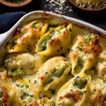 chicken broccoli alfredo stuffed shells First Image