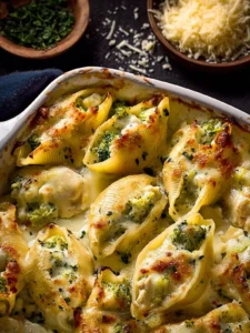 chicken broccoli alfredo stuffed shells First Image