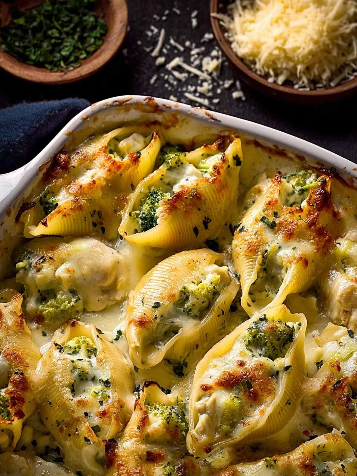 chicken broccoli alfredo stuffed shells First Image